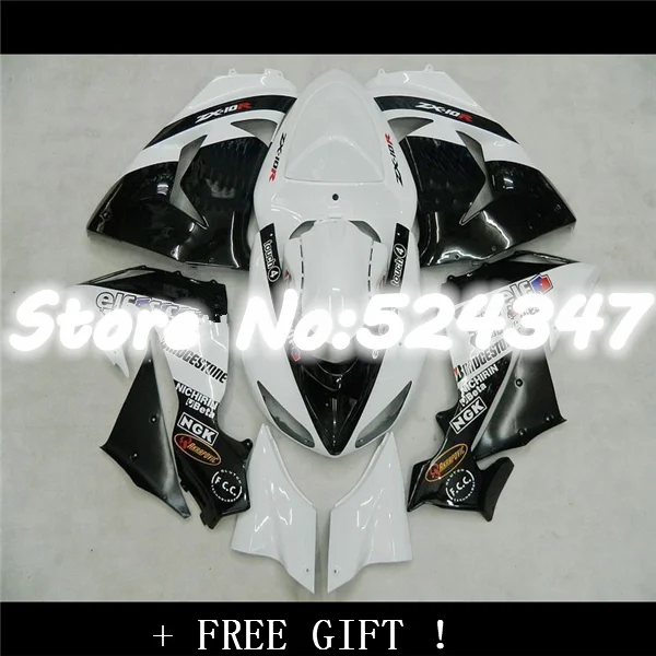 For KAWASAKI White black NINJA ZX10R 06-07 Body ZX-10R 10R ZX NEW WHITE 10 R 06 07 2006 2007 Fairing Kit for Ninja-Nn | Автомобили и