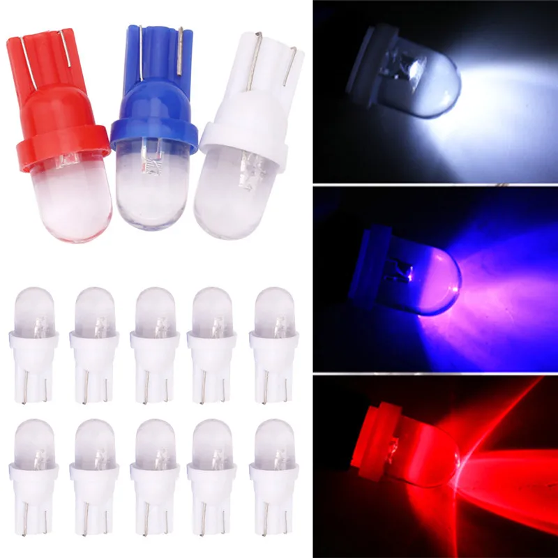 New 10Pcs 12V T10 LED Car Auto Wedge Light Super Bright Low Power-Consumption Side Dashboard Number Plate Lamp Bulb#294058 | Автомобили и