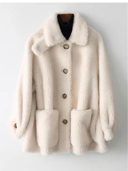 

women winter jacket lamb fur coat 2019 new womens tops and blouses clothing plus size real sheep fur coat abrigo mujer korean