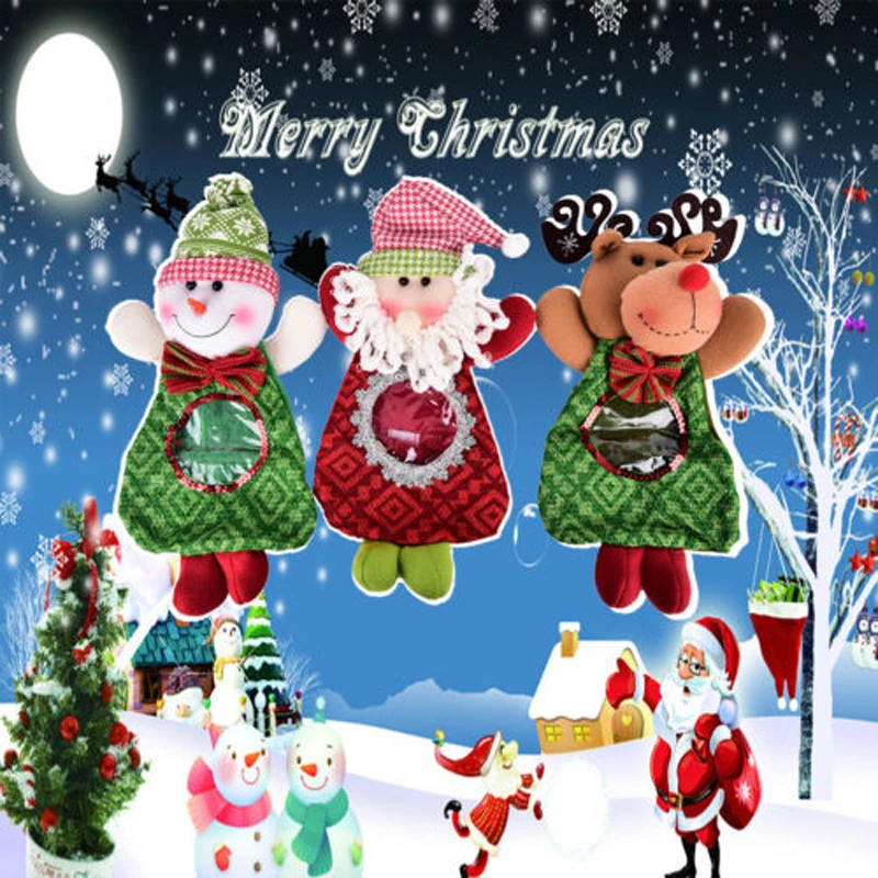 DIY Christmas Party Decor Gift Bags Sweet Candy Xmas Stocking Handbag