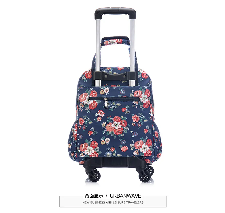 Women Travel Trolley Bags travel Backpack with wheel Rolling luggage trolley backpack waterproof Oxford Rolling Baggage Suitcase