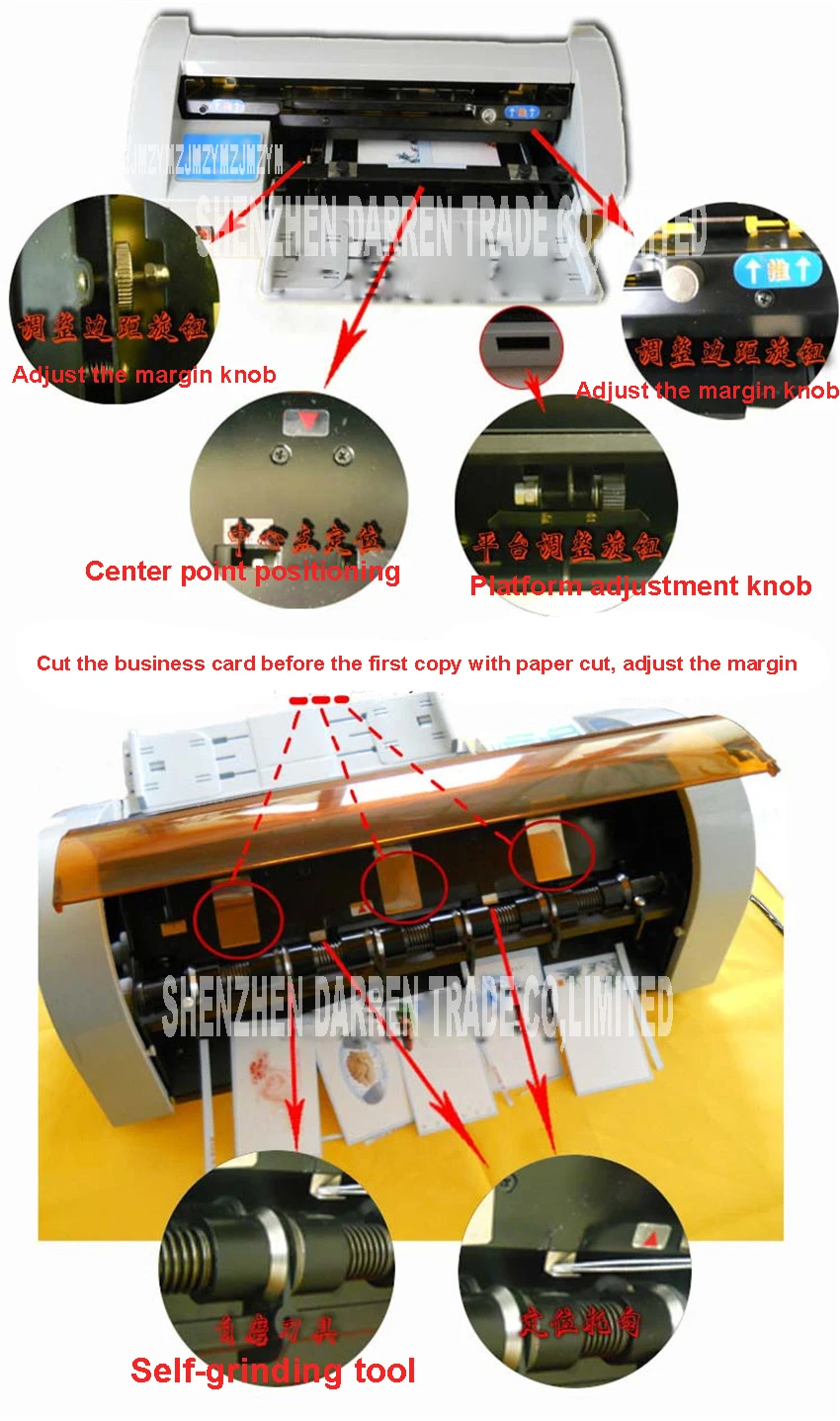 Электрический триммер для бумаги Настольный полуавтоматический деловое имя карты резак машина для резки AC 220 В/50 Гц SSB-001 90x54 мм