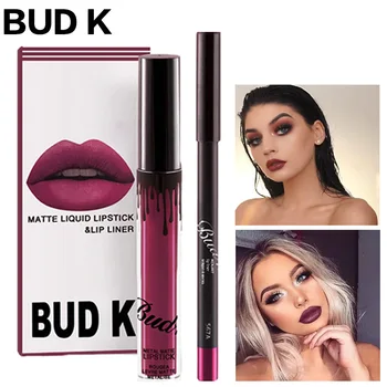 

Lipstick BUDK Liquid lips pencil Kit makeup Long Lasting Waterproof Easy to Wear Mate lip gloss rouge Batom 2pcs/1set
