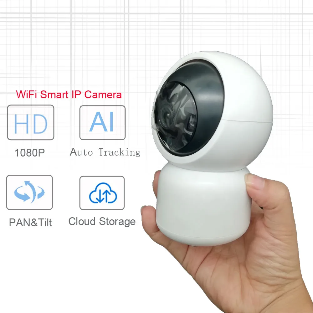 

MINI 1080P 2MP Wireless IP Camera Auto Tracking Cloud Storage Home Security Surveillance Pan Tilt Night Vision HD Cam