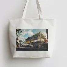 Fujiwara Tofu магазин дверной проем японского аниме Холщовая Сумка хозяйственная сумка с изображением мультипликационных героев школьная сумка-шоппер AN111 AN119 AN237 AN212