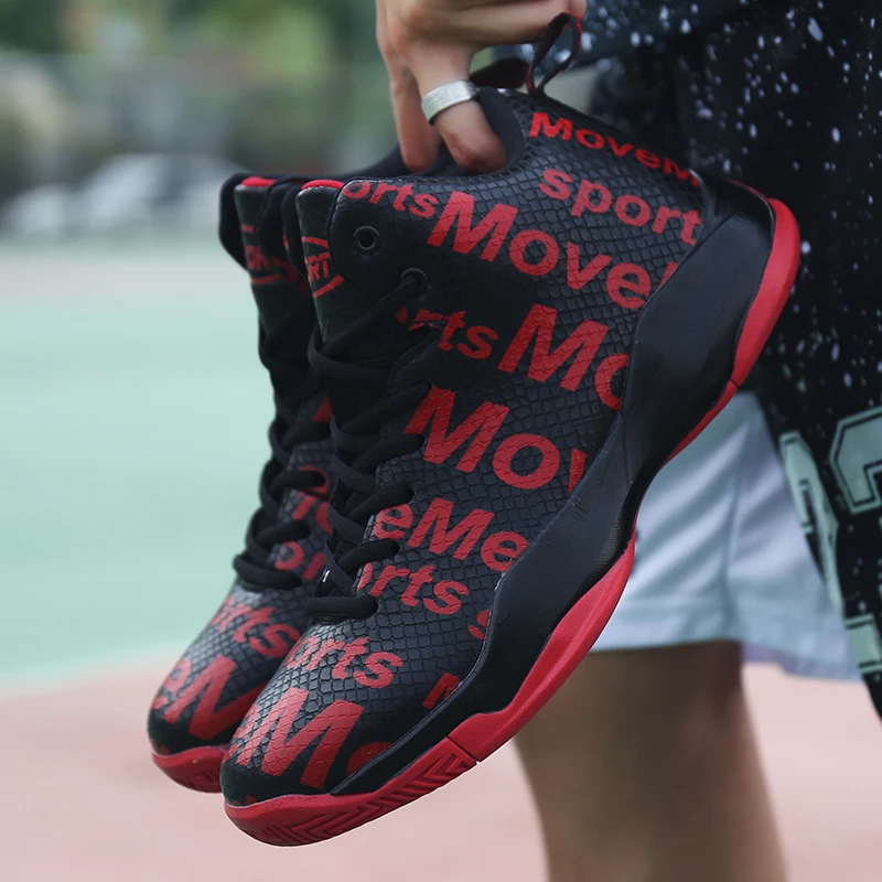 Hombres Boy alta calidad Zapatillas Baloncesto blanco y negro botas zapatos De Baloncesto Zapatillas De Baloncesto al aire libre