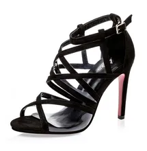 Europe Rome sexy high-heeled sandals fish head fine with clear transparent thin hollow female SUB1399
