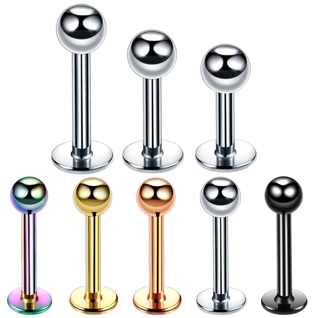 H-S Lot 1Piece Surgical Steel Assorted Colors Labret Stud Lip Piercing Ear Cartilage Tragus Helix Ring Fashion Charming Jewelry 1