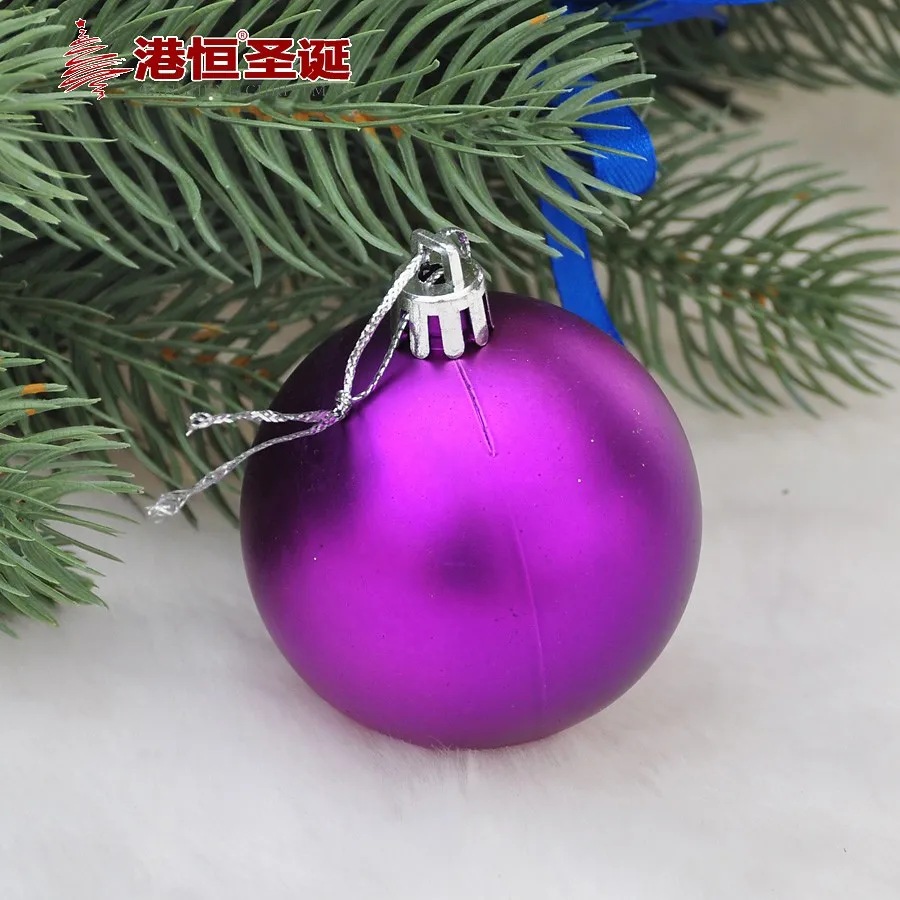 Рождественские елочные украшения 6 см матовые фиолетовые шары Рождественское украшение для дома подарок Санты