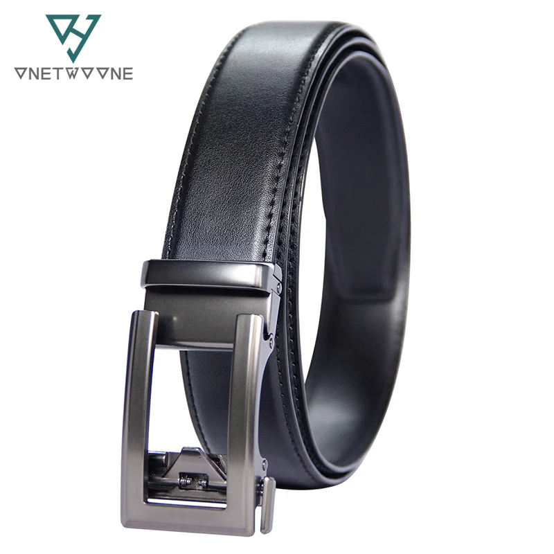 

New Designer Popular Luxury Cowhide Leather Belt Man Black Automatic Buckle Belly Waist Business Casual Belts For Men 3.5 Width