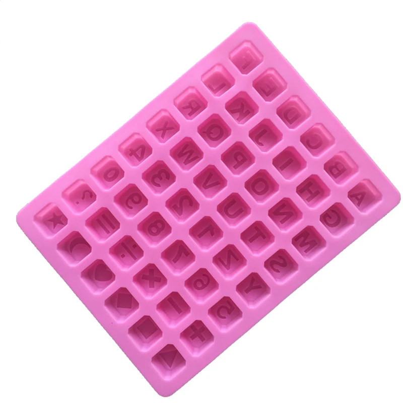 Silicone Chocolate Molds English Letters Number Symbol Alphabet Silica gel Cake Moulds White Block Fondant Cake Decorating Tools