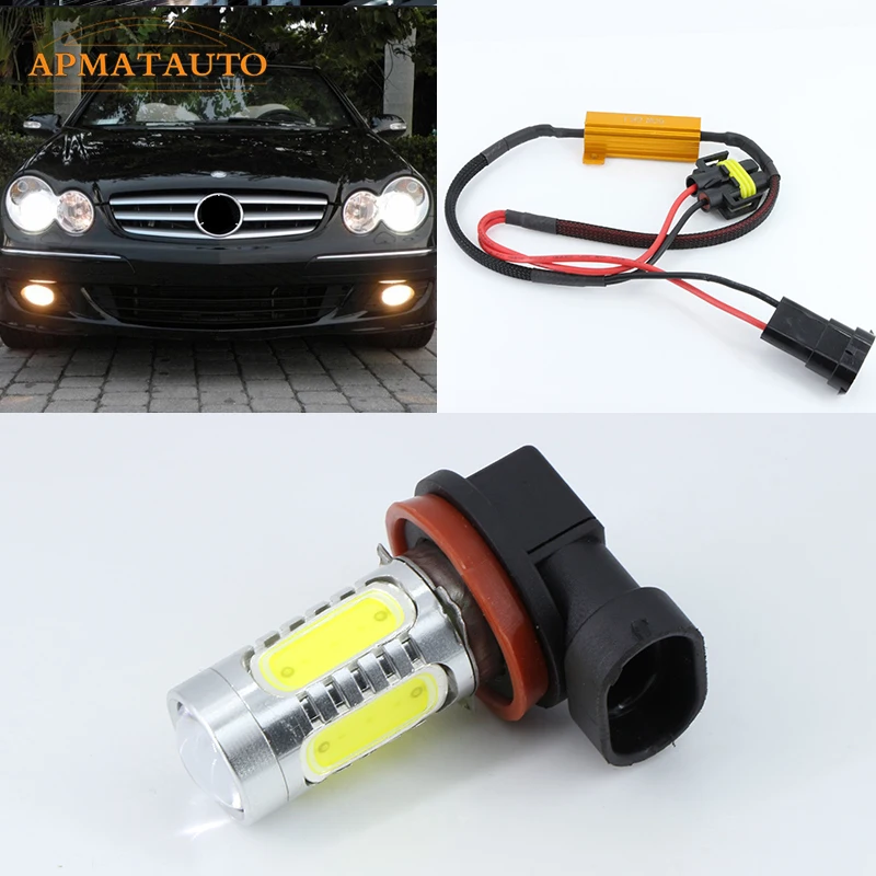2-x-H11--H8--Bulb--6000K-White-for--CREE--Chips--Car-LED-Projector-Fog-Light-DRL-11W-No-Error--For-Mercedes-W211-W212-W164-W221