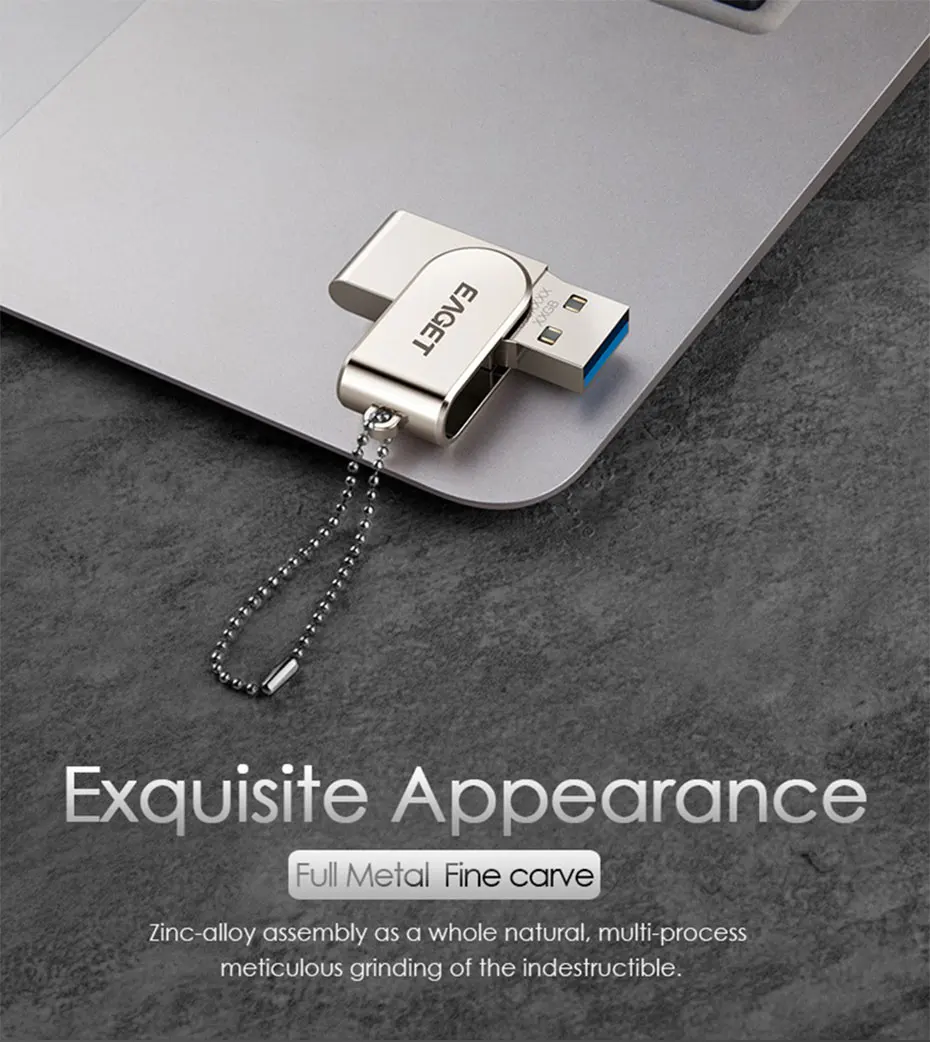 EAGET USB флэш-накопитель, 32 ГБ металлическая Флэшка высокоскоростная USB 3. 0 карта памяти 64 ГБ флеш-накопитель реальная емкость