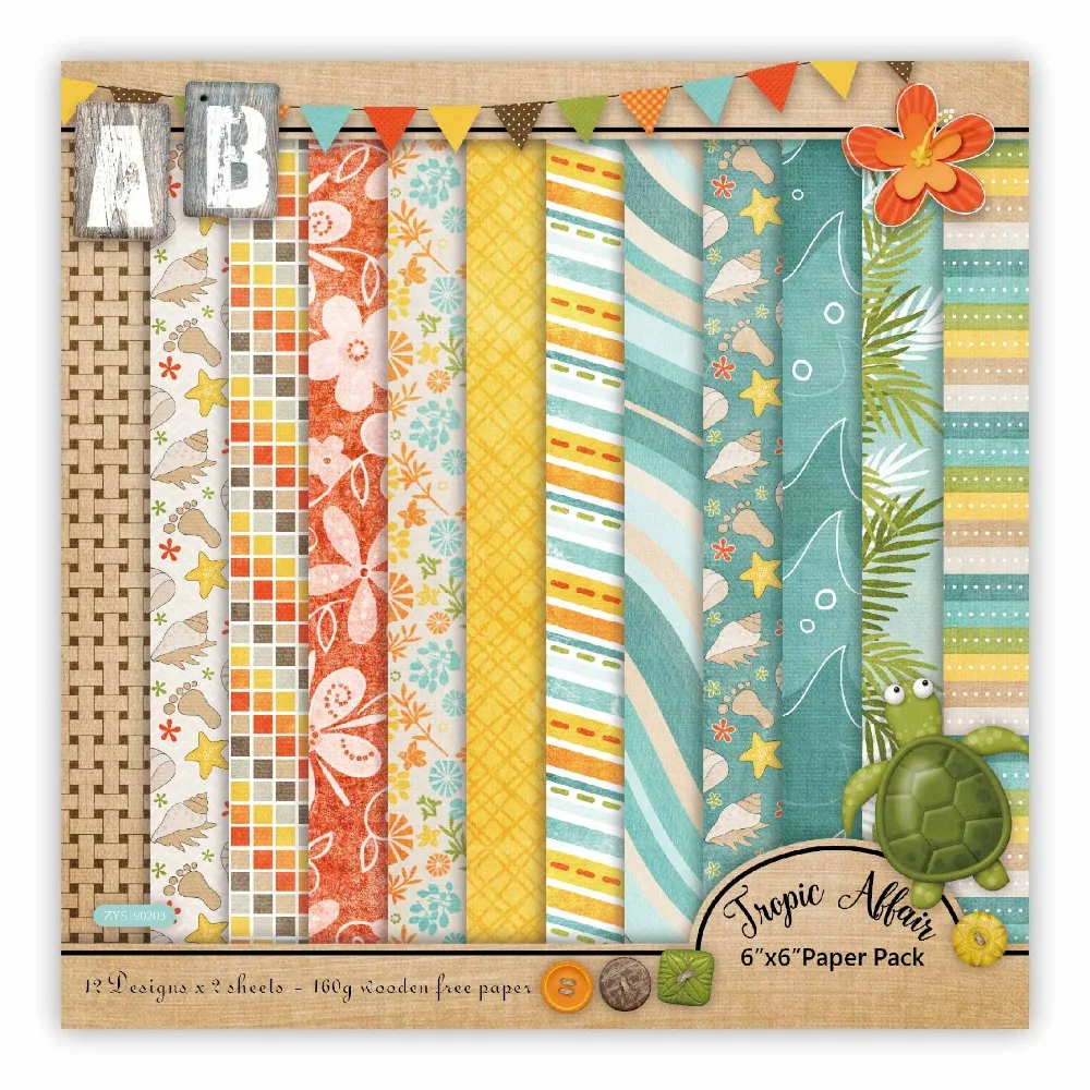 

Sea World Scrapbooking paper pack of 24 sheets handmade craft paper craft Background pad 86