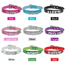 Bling Personalized Pet Dog Collar Rhinestone Customized Free Name Diamond Bucklet XS S M L Free Shipping