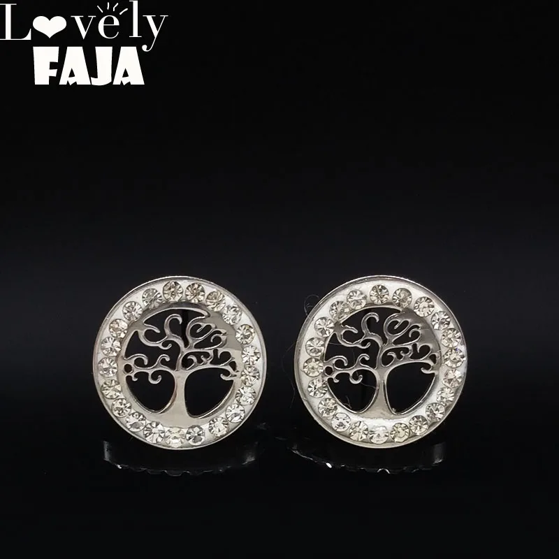 Древо жизни серьги из нержавеющей стали для ювелирных изделий серебряные серьги-гвоздики с кристаллами ювелирные изделия pendientes mujer moda E612609