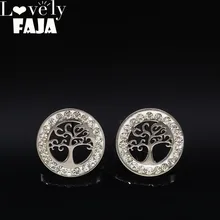 Древо жизни серьги из нержавеющей стали для ювелирных изделий серебряные серьги-гвоздики с кристаллами ювелирные изделия pendientes mujer moda E612609