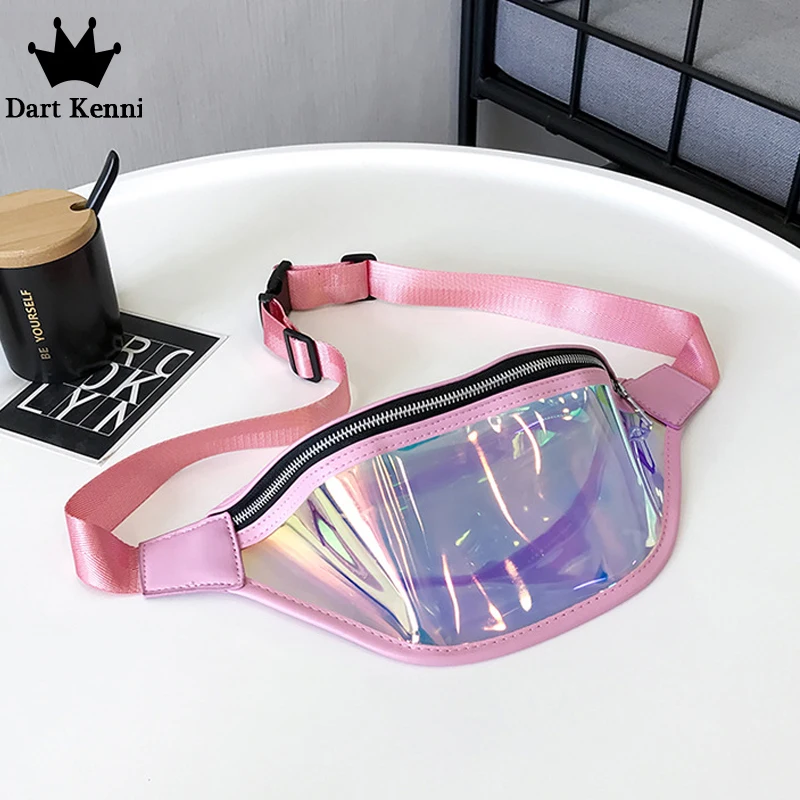 

Fashion Laser Colorful Transparent Waist Bag Women PVC Waterproof Sport Waist Pack Designer Fanny Pack Shoulder Crossbody Bags