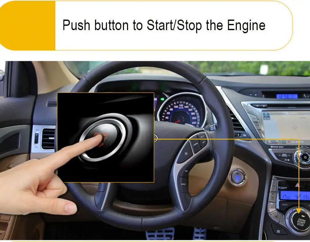 

DC 12V Push Button Keyless Entry Auto Start Car Engine Lgnition PKE Start Stop For Smart Key Start Car Alarm
