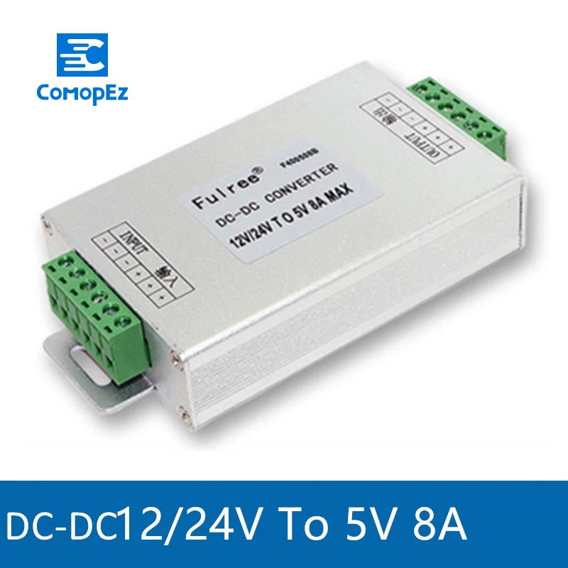 

DC-DC 12V/24V to 5V 10A Waterproof Step Down Power Converter