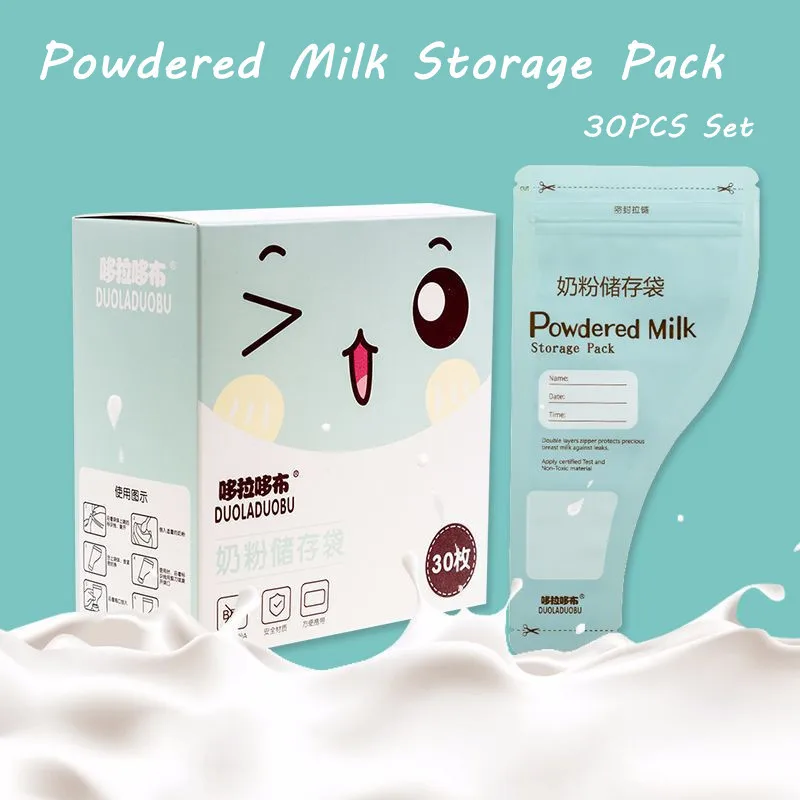10/30pcs/lot Portable Baby Infant Feeding Milk Powder Storage Bags Cartoon Milk Powder Feeding Practical Food Pouch for Baby
