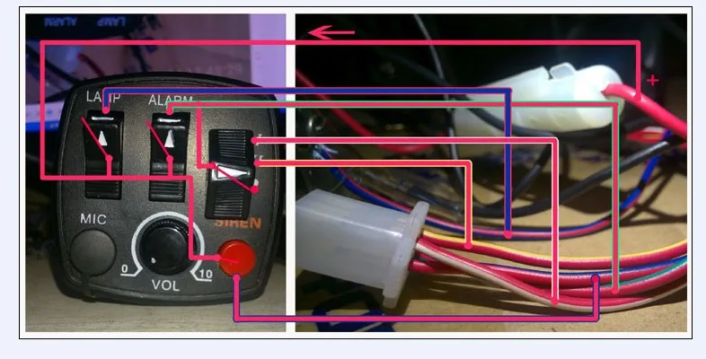 Aux Lamp Speaker, luz de advertência, controle de volume Switches, MTH-A02