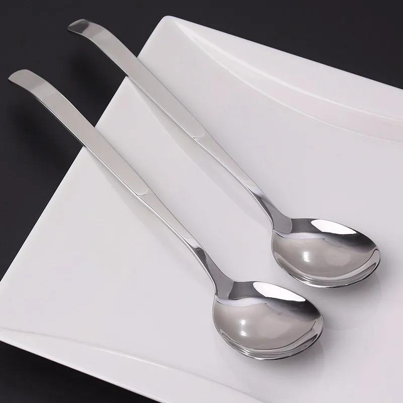 

12 Pieces 9''/23cm Korean Long Handle Soup spoon Stainless Steel Dinner spoon set Korean stirring spoon Large Tablespoons