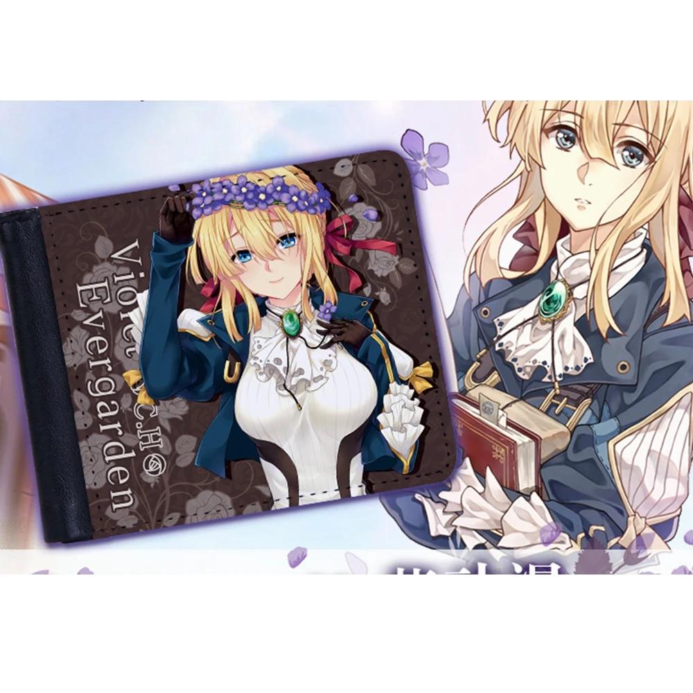 

Anime JK Light Novel Violet Evergarden Princess Waifu Cosplay Unisex Brown Short Wallet Purse Women Men Girl Boy Gift