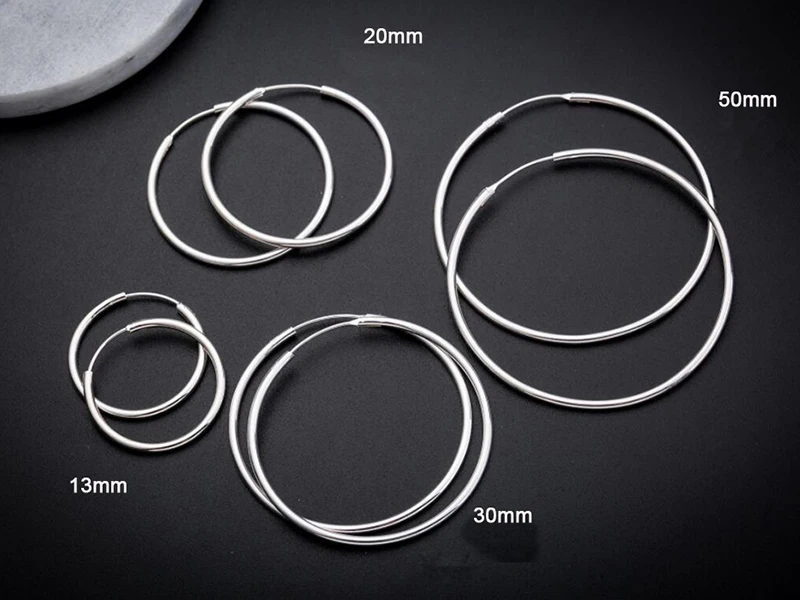 sinya circle ring hoop earring in 925 sterling silver ED0348E (1)