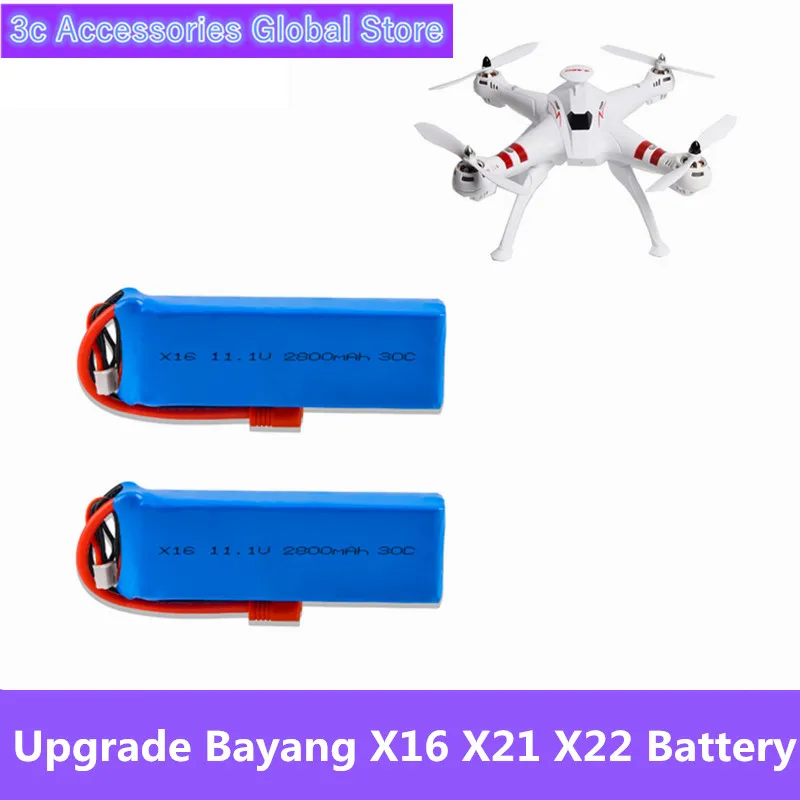 2 шт. X16 11 1 В 2800 мАч батарея для BAYANGTOYS X21 X22 Yiqing X8 Quadcopter запасные части RC камеры Дрон