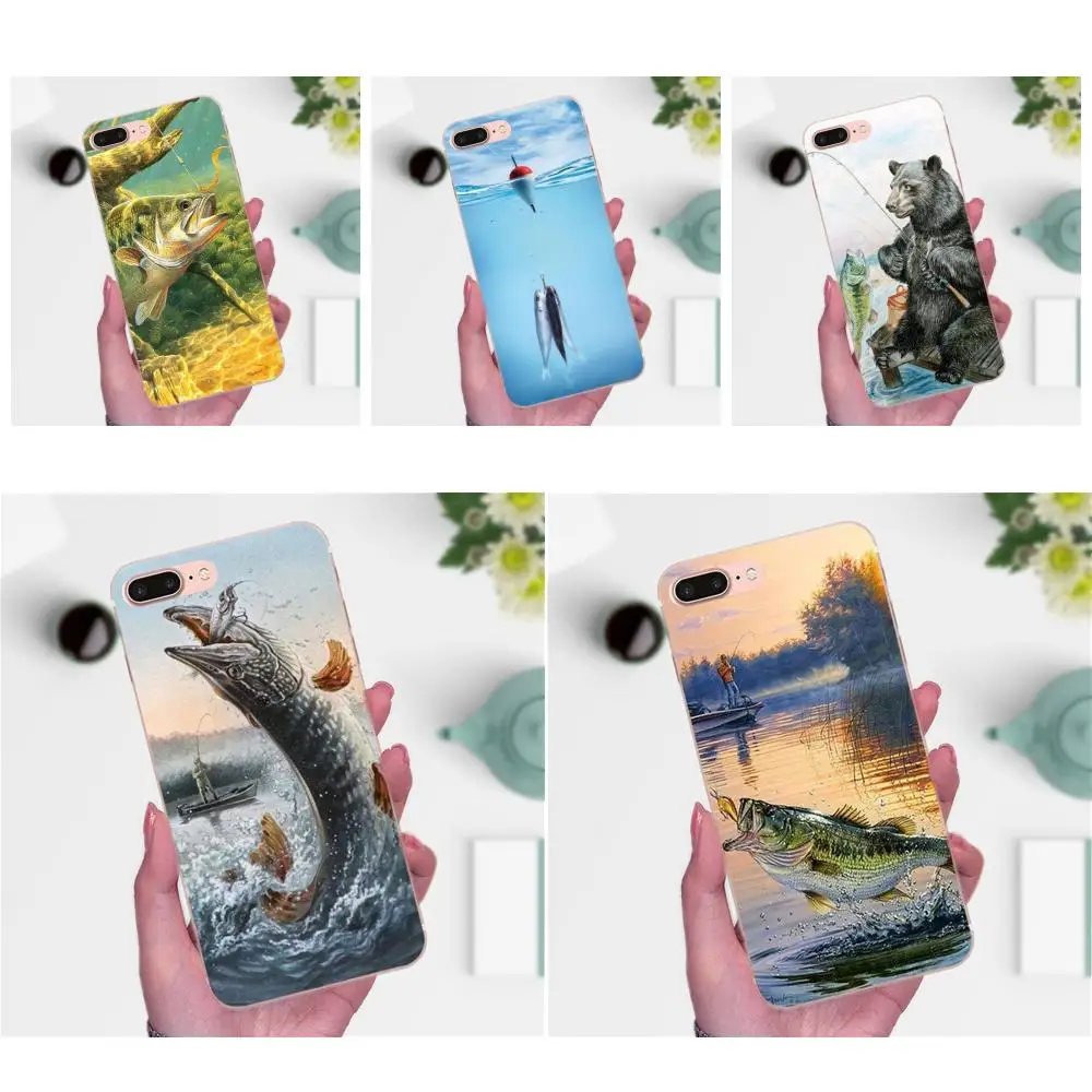TPU художественный принт для Huawei P8 P9 P10 P20 P30 Mate 7 8 9 10 20 Lite Plus Pro 2017 бас Рыбалка|Бамперы|