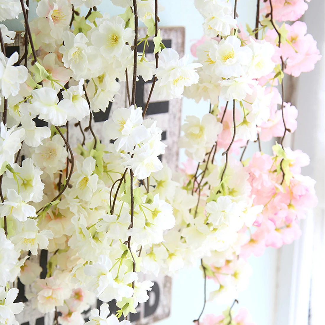 Artificial Flowers 1pc 135cm Cherry Blossoms Rattan Haning Garland Wreath for Home Wedding Arch Decoration Fake Flowers Artificial Flowers 1pc 135cm Cherry Blossoms Rattan Haning Garland Wreath for Home Wedding Arch Decoration Fake Flowers