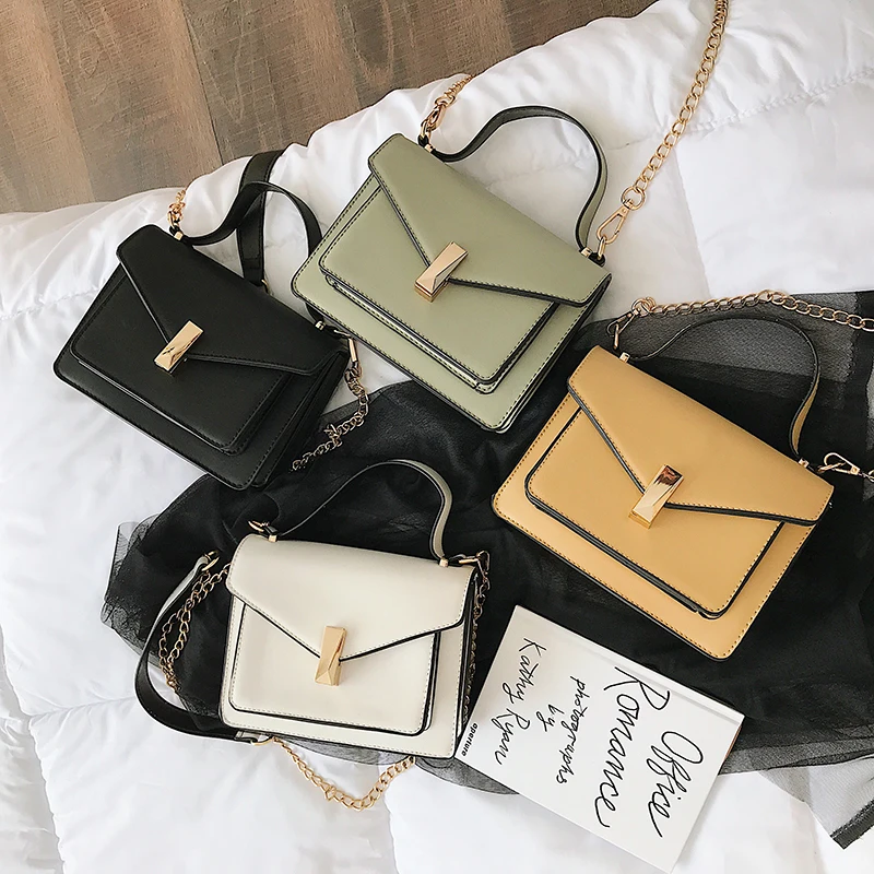 

Small Women's Handbag Vintage Shoulder Bag Ladies Hand Bags Messenger Cross Body Leather Bag For Girls Female Black Chain Flap