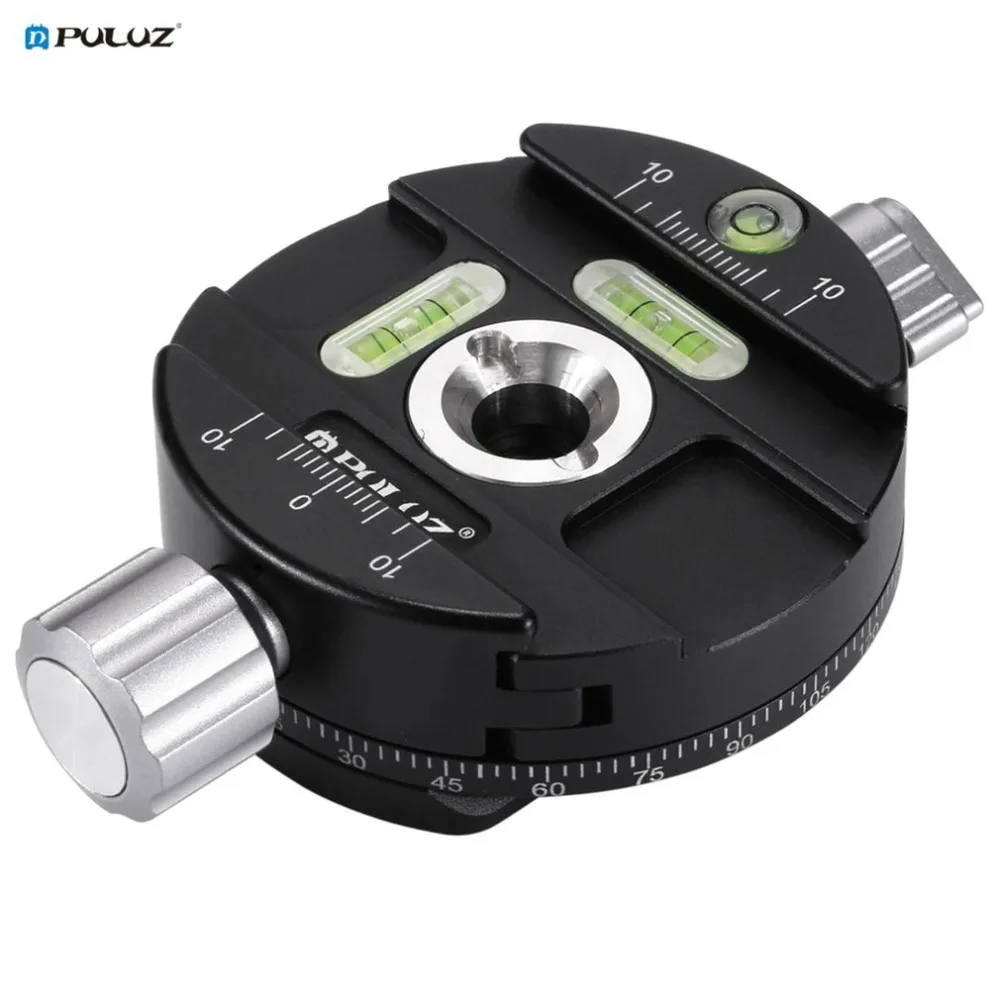 

PULUZ Aluminum Alloy 360 Degree Panorama Ball Head For Camera Tripod Head Swivel Base Built-in 3 Bubble Levels PU3513