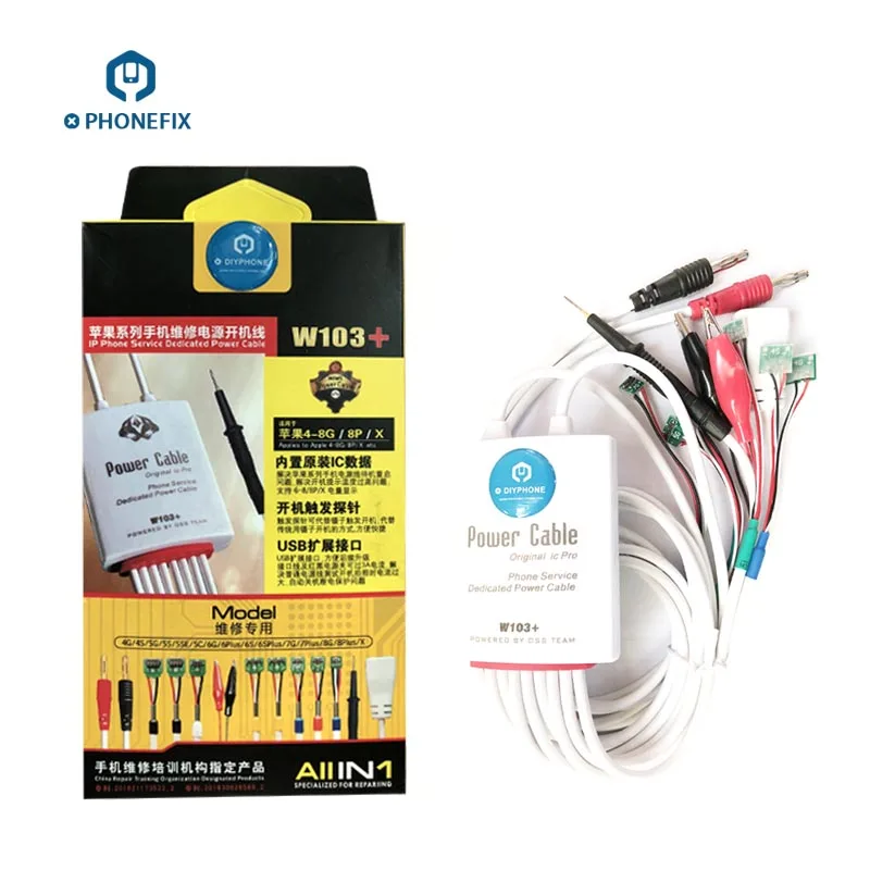

PHONEFIX Power Current Test Cable Battery Charging Activation Cable Phone Failure Checking Cord for iPhone 4 5 6 7 8 X Series