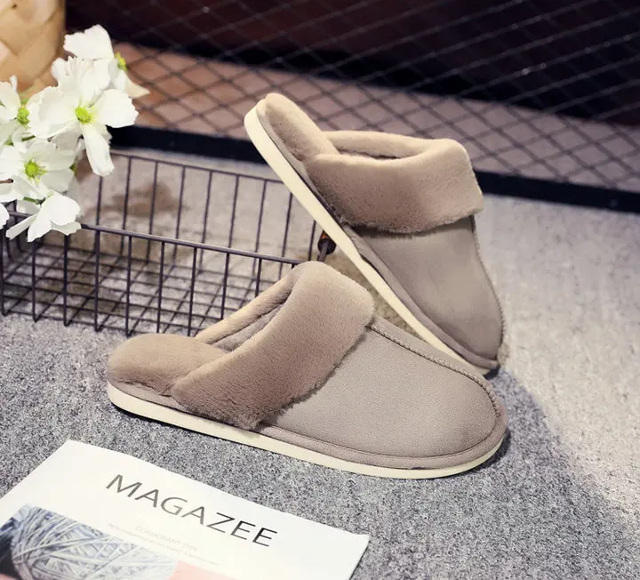 New Arrival Durable Home Slippers Unisex Micro Suede Upper Sheepskin Warm Comfortable Fur Plush Winter Slippers (29)