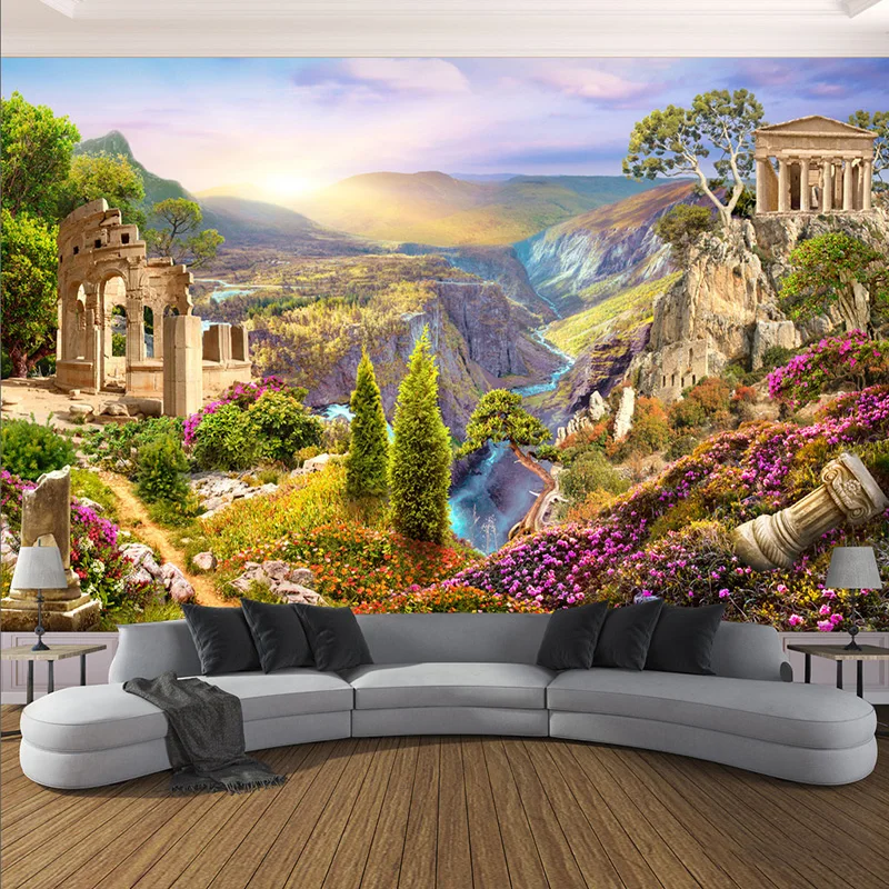 Пользовательские фото обои 3D сад долина пейзаж фотообои природа гостиная спальня обои для стен 3 D Papel де Parede Sala
