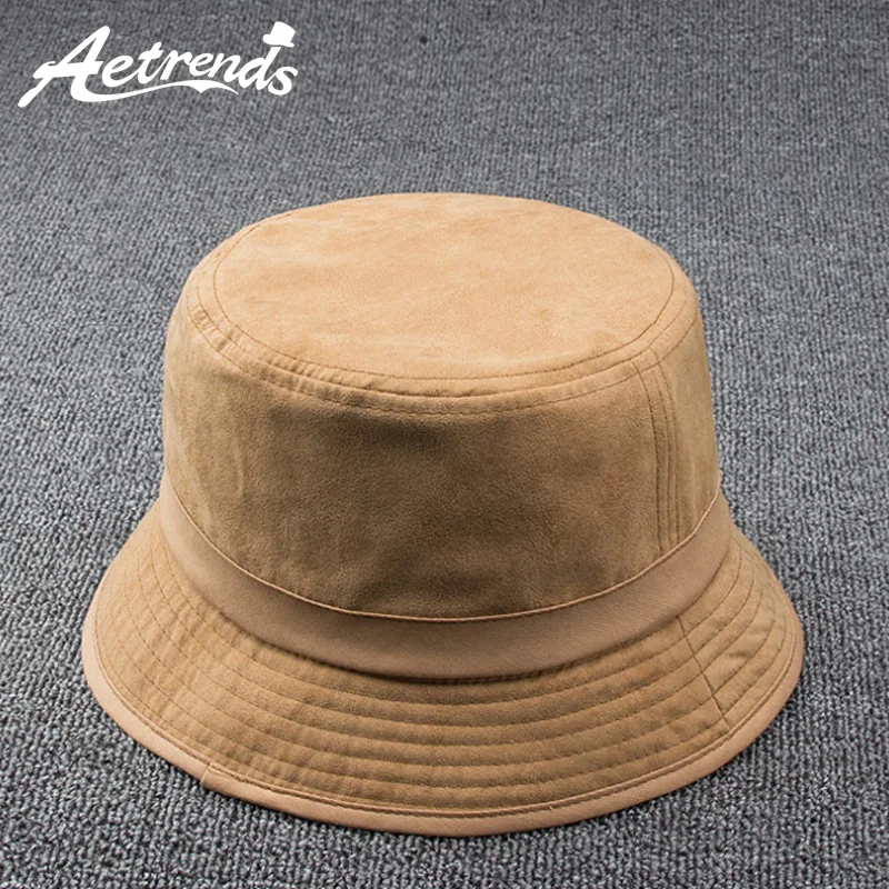 

[AETRENDS] 2018 New Suede Feel Bucket Hats for Men Women Outdoor Fishing Caps Z-6334