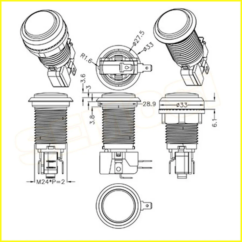 1 шт. 32 мм круглая аркадная Кнопка Светодиодный световая кнопка с микропереключателем для аркадной игровой машины DIY(DC 12 V, 5 цветов
