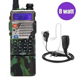 Baofeng UV-5RE 8 Вт Мощность ful Walkie Talkie Высокая Мощность 3800 мАч 10 км Uhf Vhf 8 Вт long Range пеший Туризм UV5RE CB Любительское радио и гарнитура