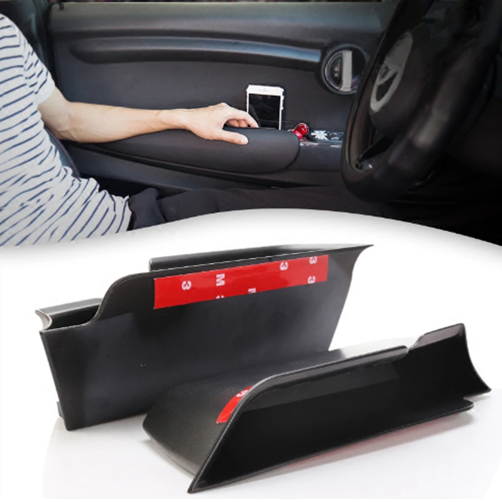 

2pcs Car Inner Side Front Door Handle Armrests Storage Box Tray Holder For Mini Cooper F55 F56 Car Styling Accessories