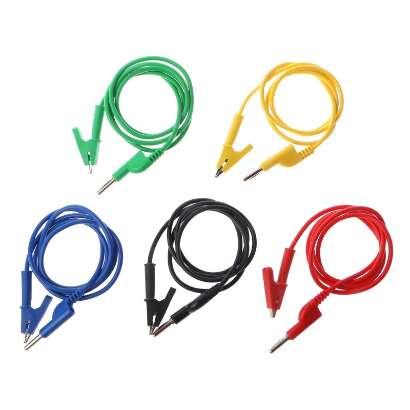 

4mm Silicone Banana Plug To Crocodile Alligator Clip Test Probe Lead Wire