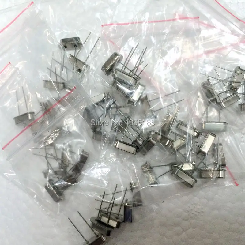 

50pcs/lot Crystal Oscillators HC-49S 10 Values* each value 5pcs Assortment Kit 4MHZ,6MHZ,8MHZ,11.0592 12MHZ,16MHZ,20,24,25,27MHZ