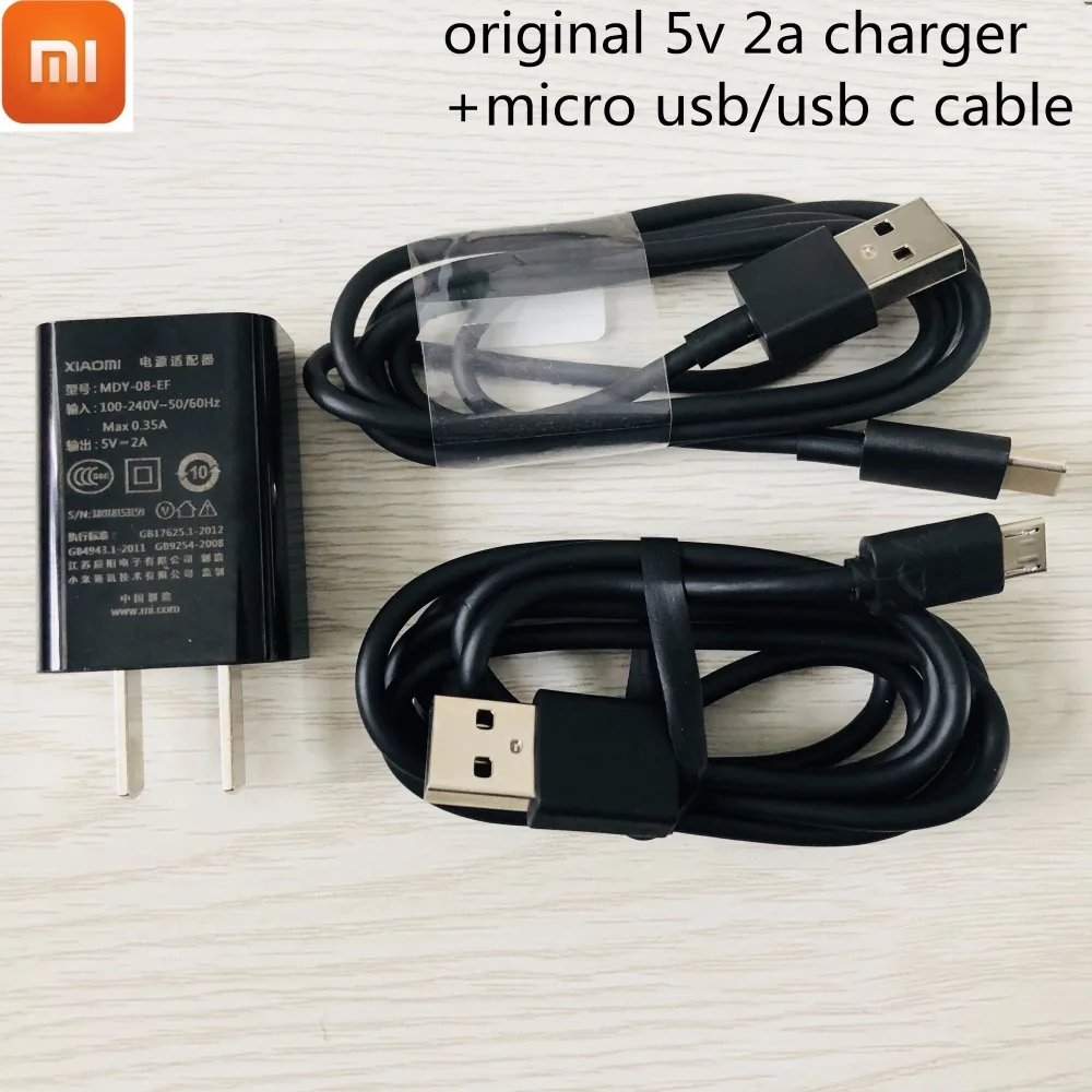 Original XIAOMI 5V 2A MI Charger Adapter ,Micro USB/Type C Data Cable