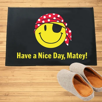 

Have a Nice Day Matey Pirate Smiley Face Doormat Entrance Welcome Mats Hallway Doorway Bathroom Kitchen Rugs Floor Mats Carpet