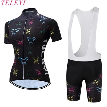 

Cycling Sets for Women New Women Summer Bike Jersey Sets Breathable Quick-dry Bicycle Clothing Short Sleeve Top + Padded Shorts
