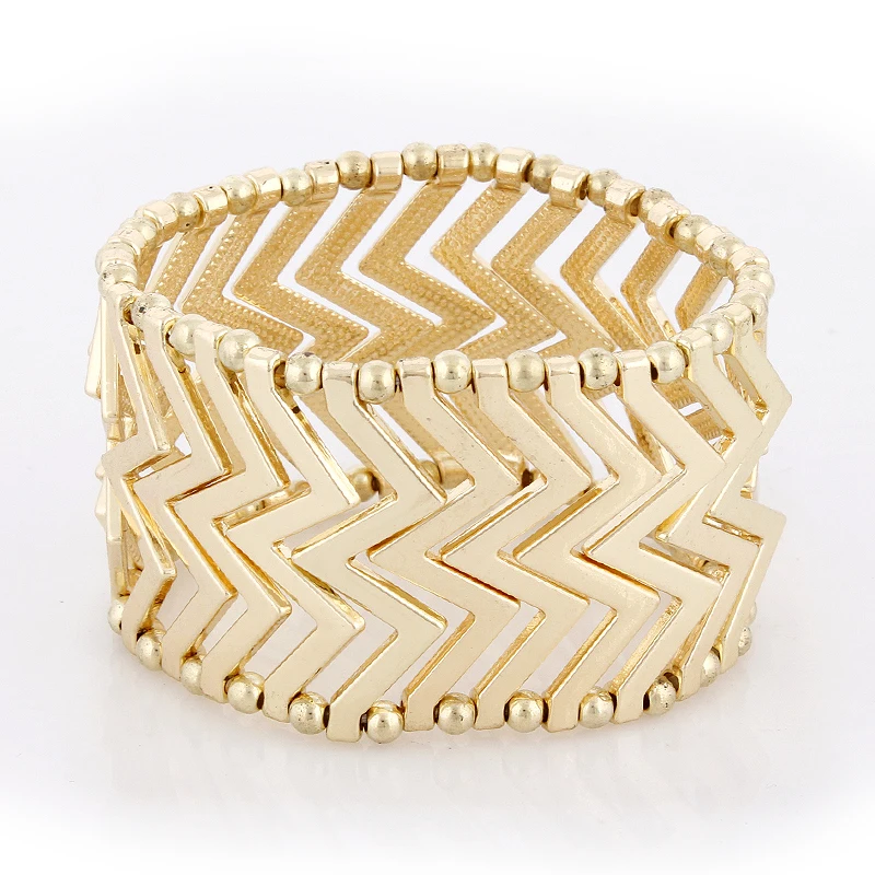 High Quality Alloy Gold Bangles Elastic Bangle Fashion jewelry