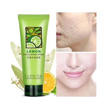 

Lemon Facial Oil Cleanser Natural Facial Scrub Exfoliating Whitening Brightening Peeling Cream Gel Face Scrub Removal makeup