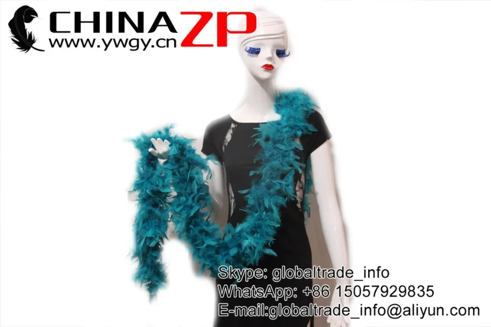 6 peacock green turkey feather boa wholesale (18)