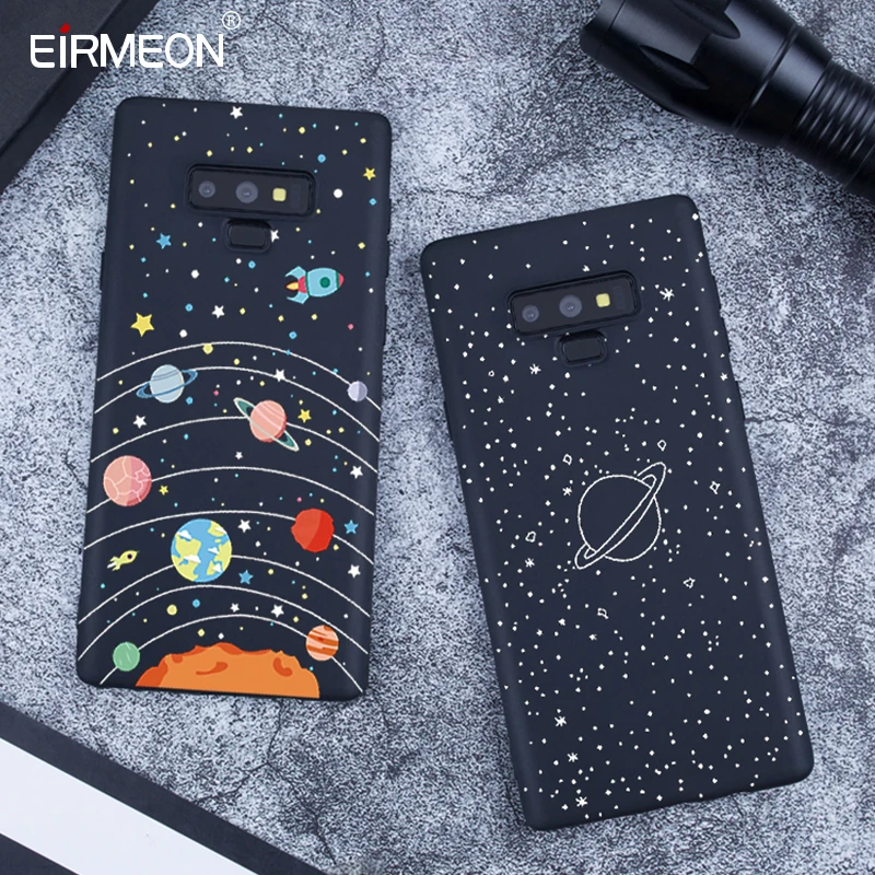 Черный матовый чехол с узором для Samsung Galaxy A6 Plus 2018 Note 9 A8 S9 S8 S7 Edge A5 A3 A7 J7 J5 J3 2017 крутые